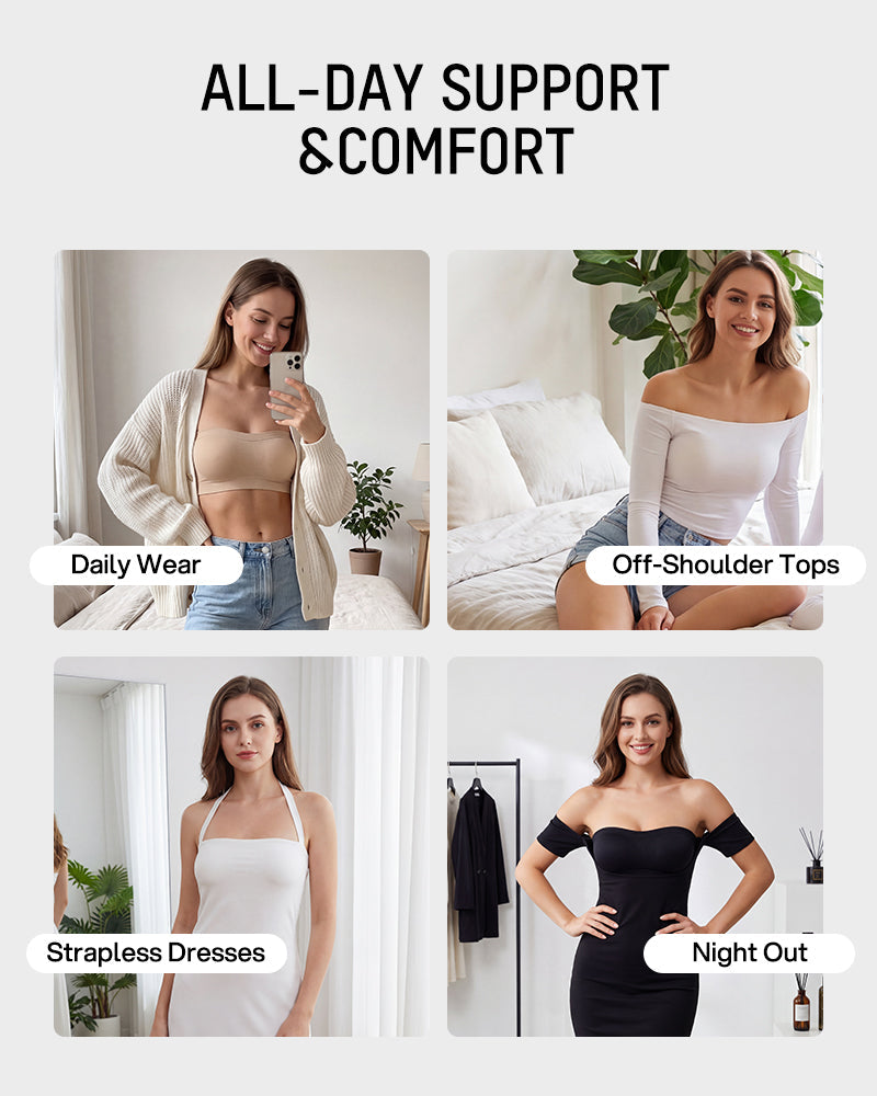 Stay‑Put Wireless Seamless Bandeau Bra