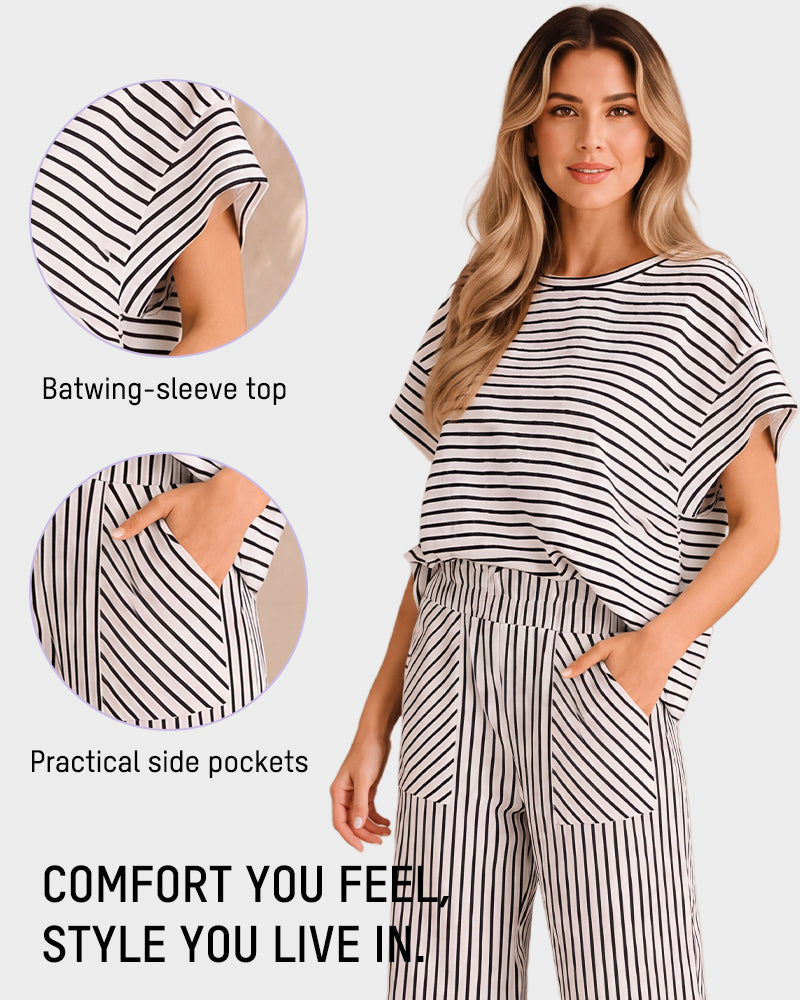 Striped Two-Piece Lounge Set