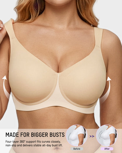 Teardrop Full-Coverage Wireless Minimizer Bra
