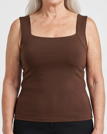 U-Neck Built-In Bra Shaping Tank Top