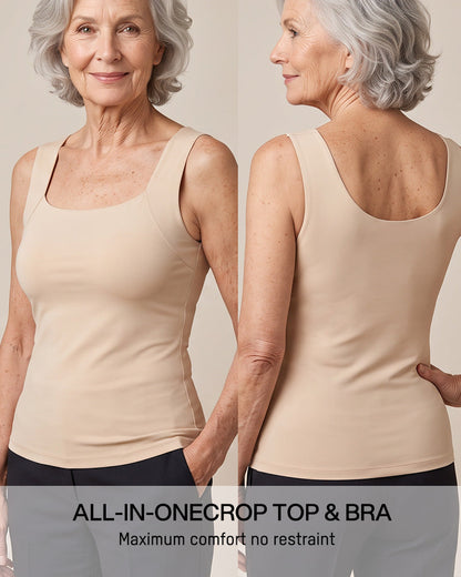 U-Neck Built-In Bra Shaping Tank Top