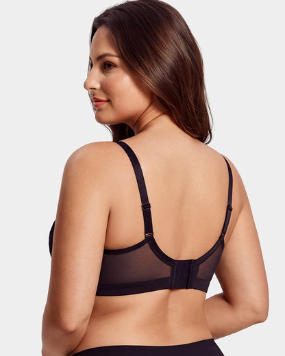 Unlined Lace Underwire Minimizer Bra