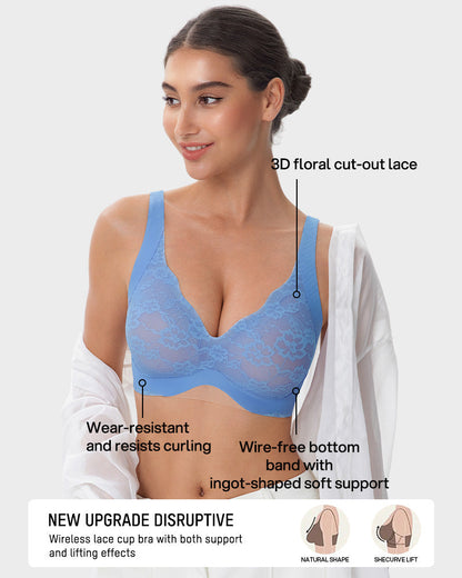 Wireless Lace Full Coverage Minimizer Bra