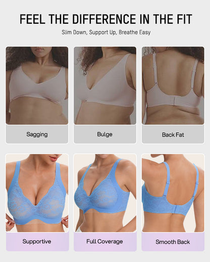 Wireless Lace Full Coverage Minimizer Bra