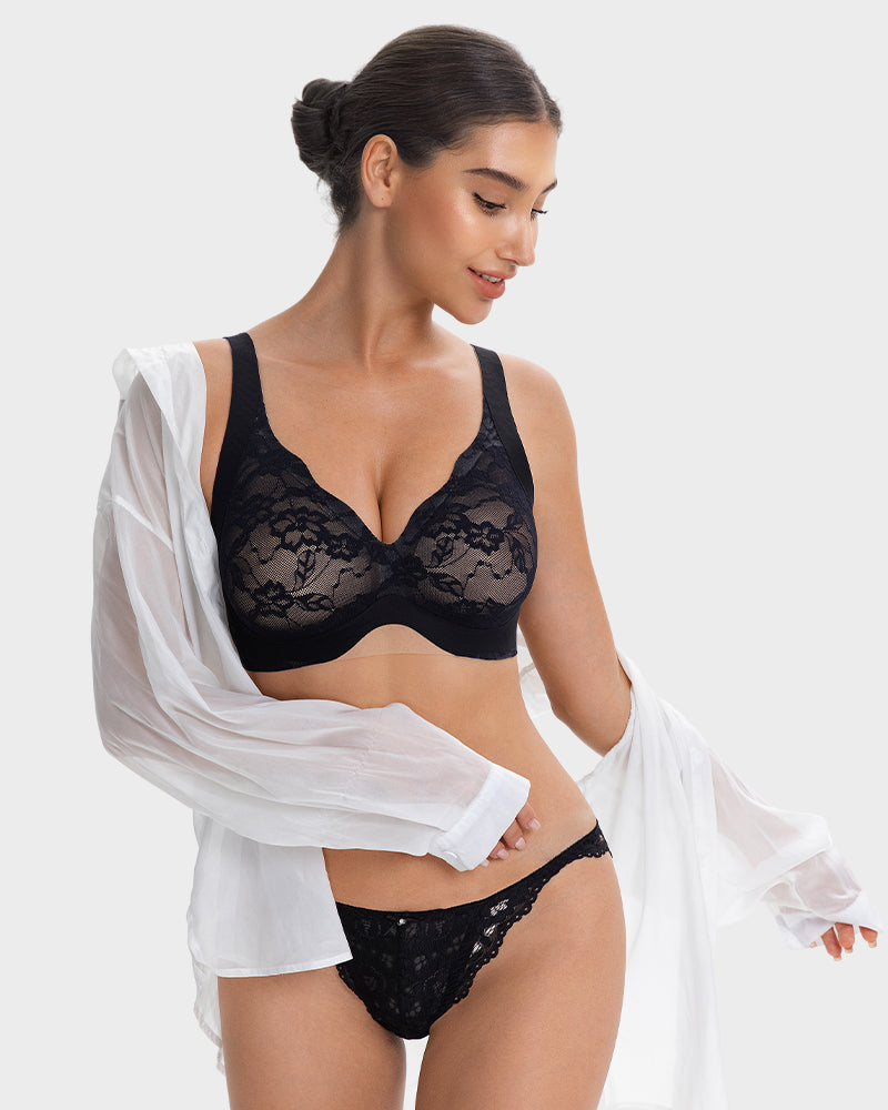 Wireless Lace Full Coverage Minimizer Bra