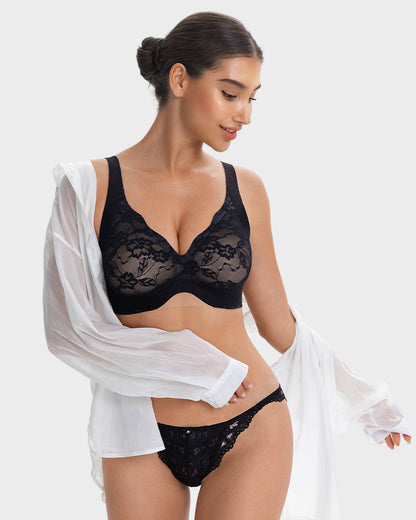 Wireless Lace Full Coverage Minimizer Bra