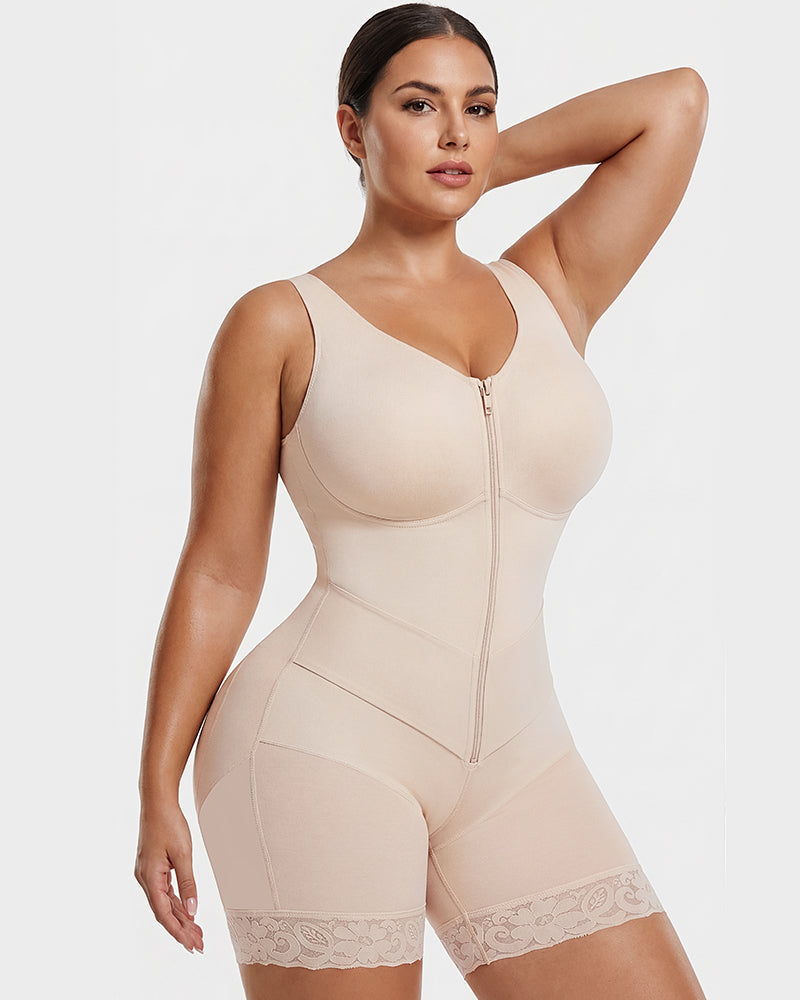 Zip Front Tummy Control Full Body Shaper