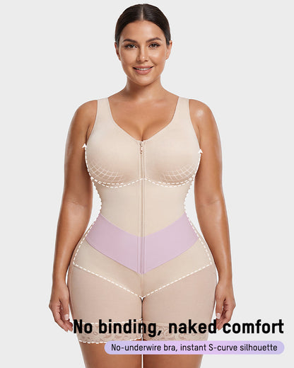 Zip Front Tummy Control Full Body Shaper