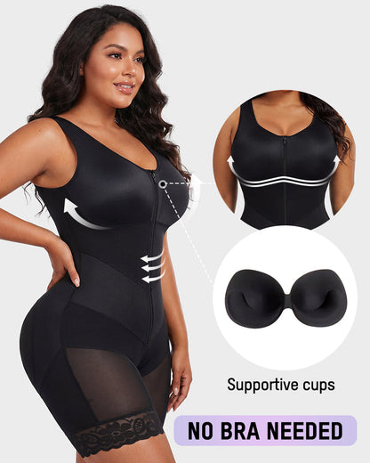 Zip Front Tummy Control Full Body Shaper
