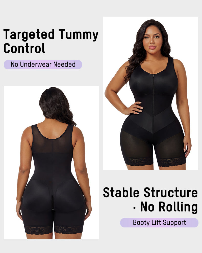 Zip Front Tummy Control Full Body Shaper