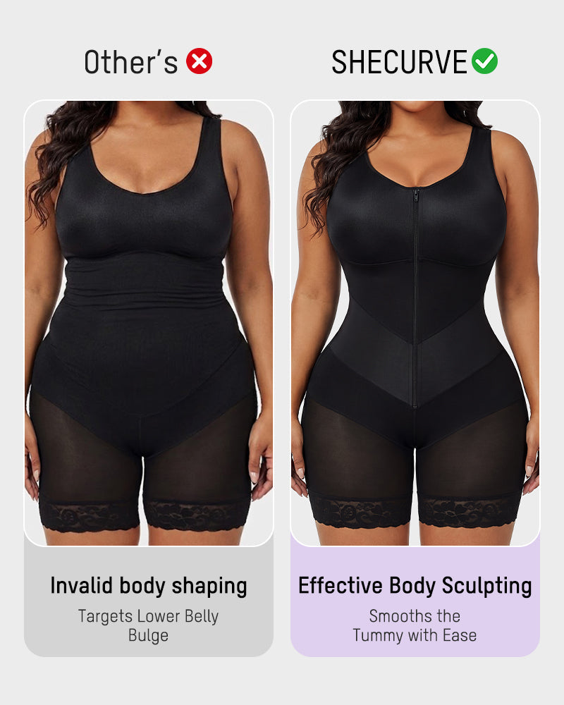 Zip Front Tummy Control Full Body Shaper